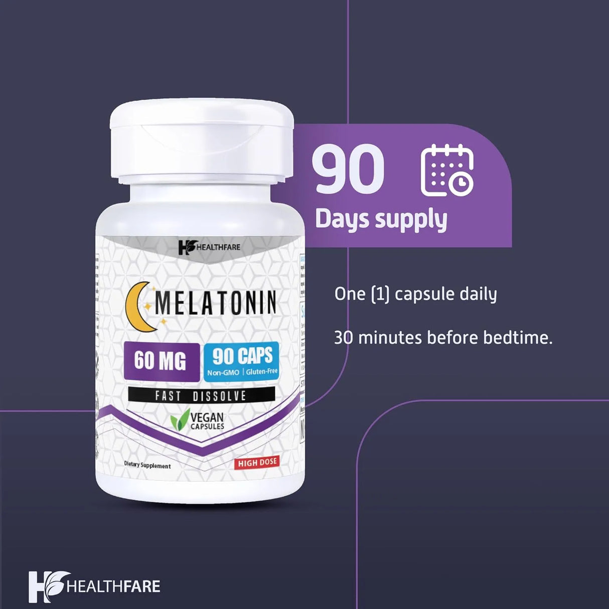 HEALTHFARE - Healthfare Melatonin 60Mg. 90 Tabletas - The Red Vitamin MX - Suplementos Alimenticios - {{ shop.shopifyCountryName }}