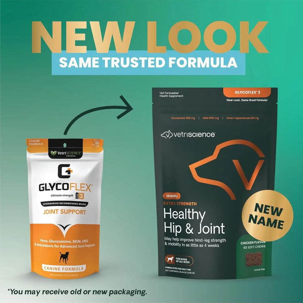VETRISCIENCE - VetriScience Extra Strength Healthy Hip & Joint Chews 60 Masticables - The Red Vitamin MX - Cuidado De Cadera Y Articulaciones Para Perros - {{ shop.shopifyCountryName }}