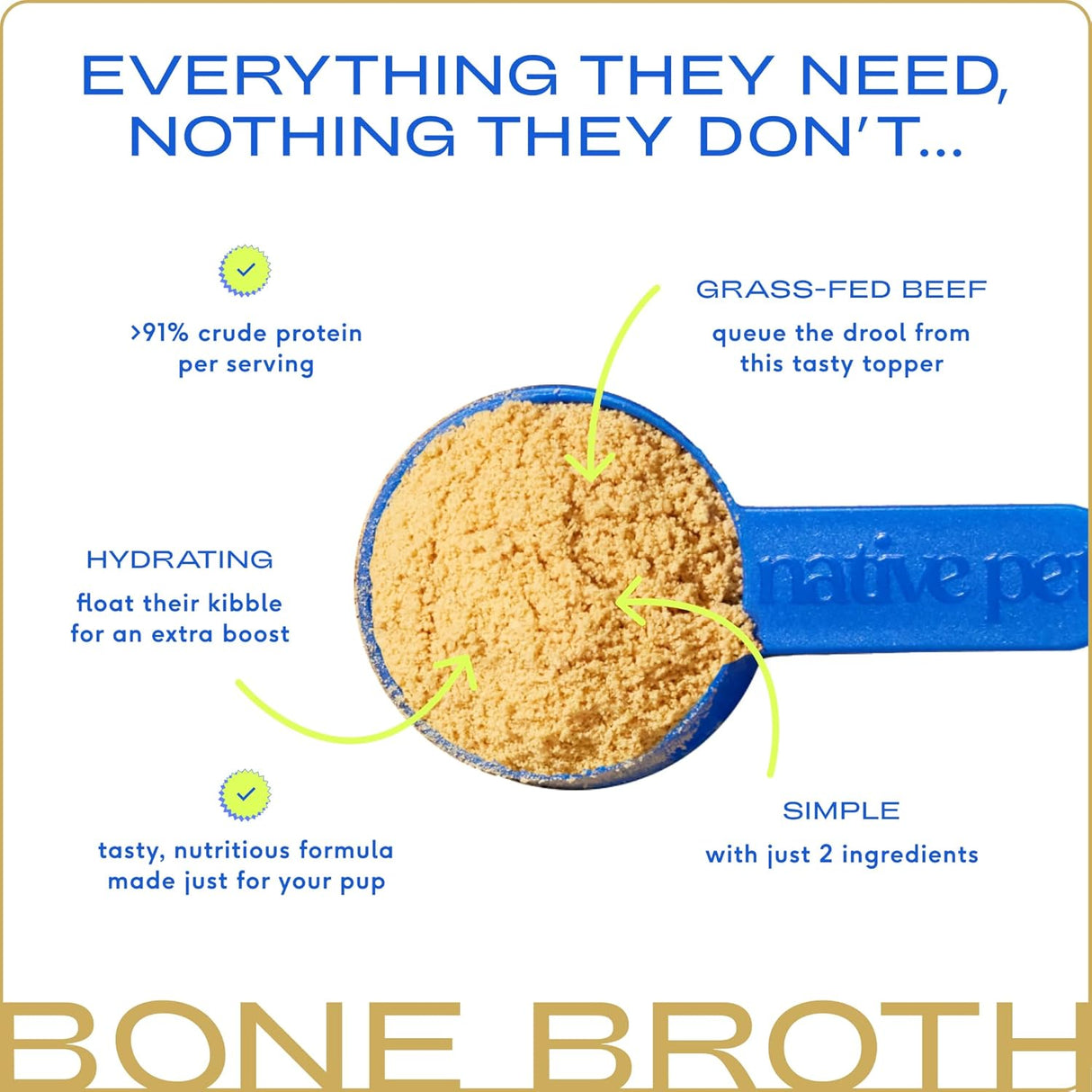 Native Pet Bone Broth for Dogs 48 Servicios 134Gr.
