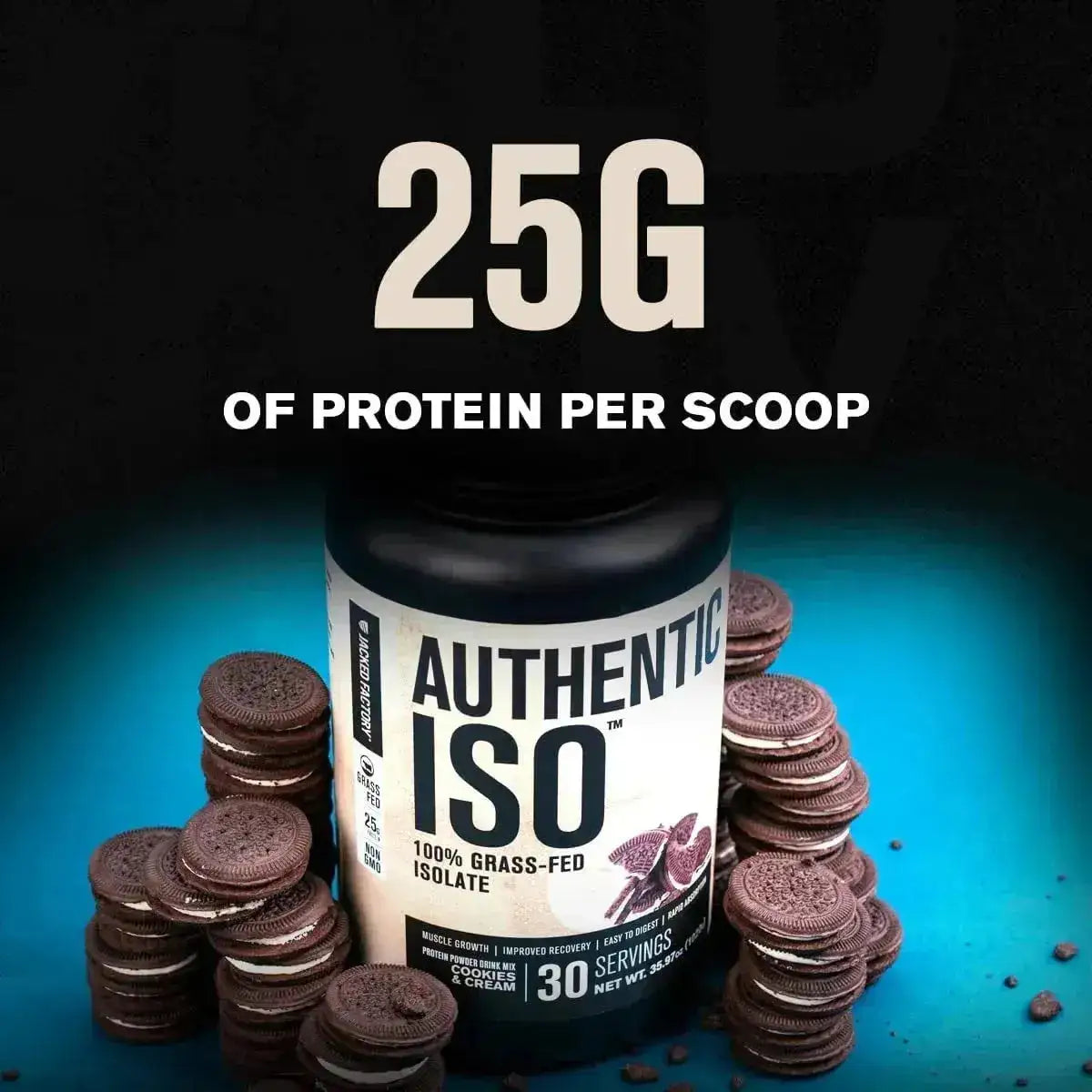 JACKED FACTORY - Jacked Factory Authentic ISO Grass Fed Whey Protein Isolate Powder Cookies & Cream 1020Gr. - The Red Vitamin MX - Suplementos Alimenticios - {{ shop.shopifyCountryName }}