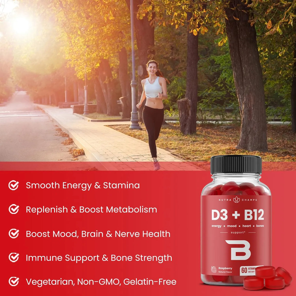 NUTRACHAMPS - NutraChamps Vitamin D3 & B12 Gummies 60 Gomitas - The Red Vitamin MX - Suplementos Alimenticios - {{ shop.shopifyCountryName }}