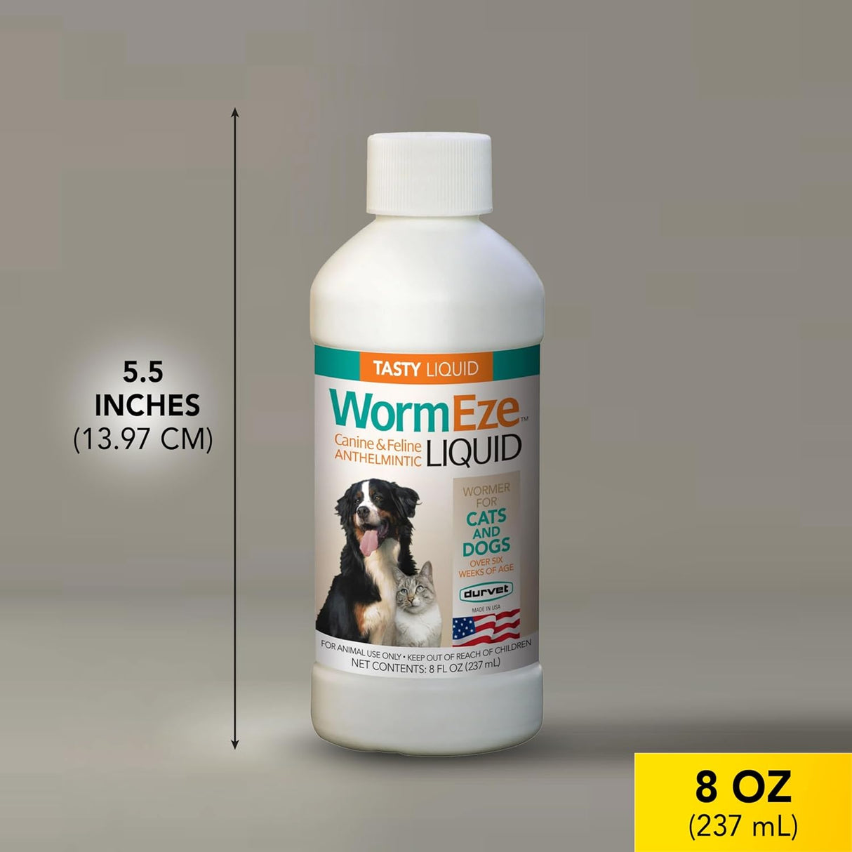 Durvet WormEze Liquid Canine & Feline Antihelmintic 8 Fl.Oz.