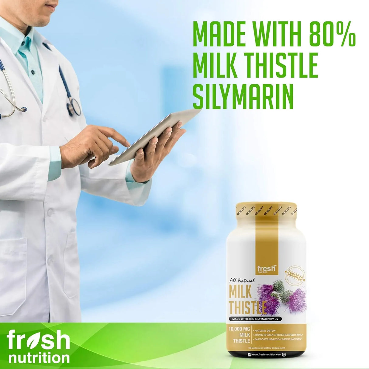 FRESH NUTRITION - Fresh Nutrition Milk Thistle 10,000Mg. 60 Capsulas - The Red Vitamin MX - Suplementos Alimenticios - {{ shop.shopifyCountryName }}
