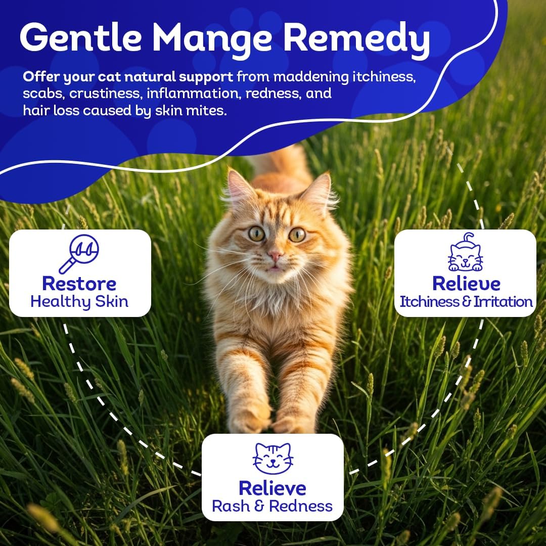 HA4E Mange Relief for Cats Treatment for Itchiness Scabs & Hair Loss 300 Tabletas