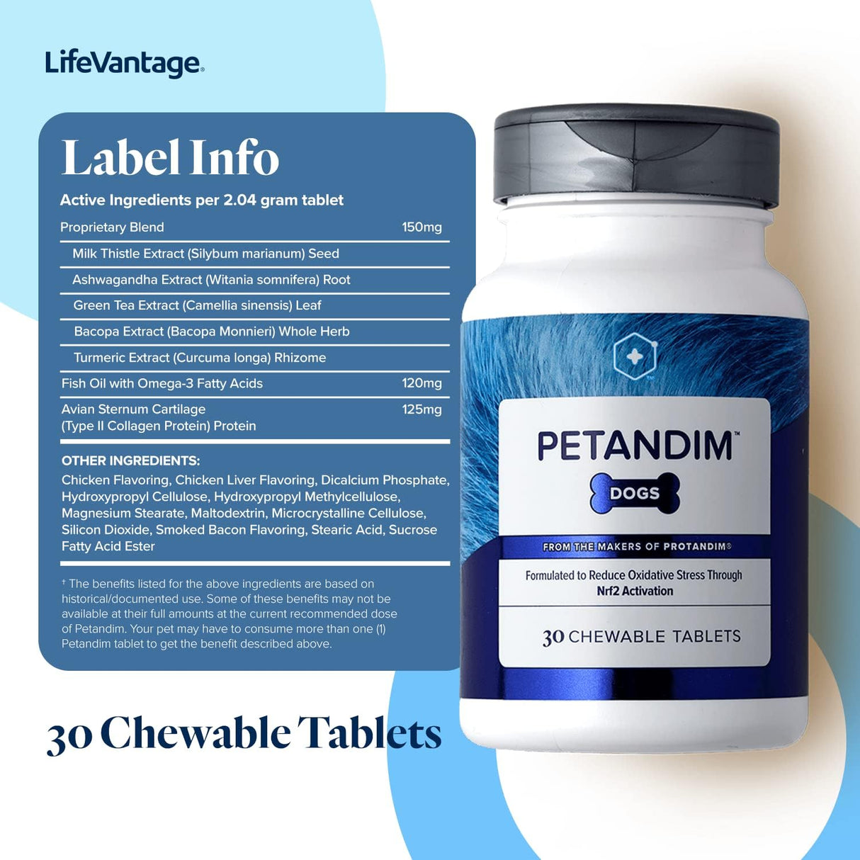 LifeVantage Petandim Dog Vitamins 30 Tabletas Masticables