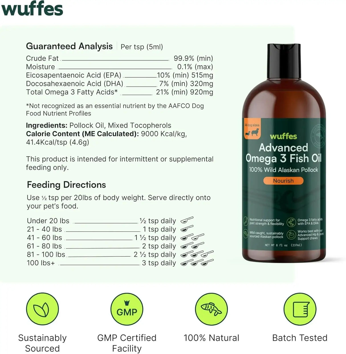 WUFFES - Wuffes Advanced Omega 3 Fish Oil for Dogs 8 Fl.Oz. - The Red Vitamin MX - Aceite De Pescado Para Perros - {{ shop.shopifyCountryName }}