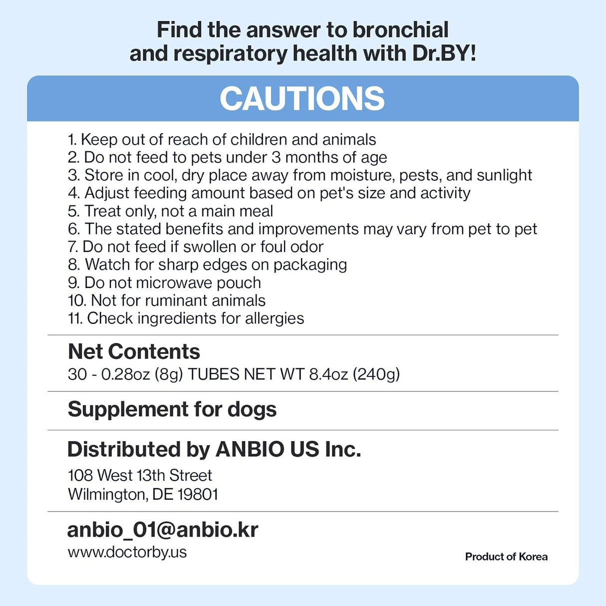 Doctor By Breath Bronchial Supplements for Dogs 30 Paquetes 2 Pack