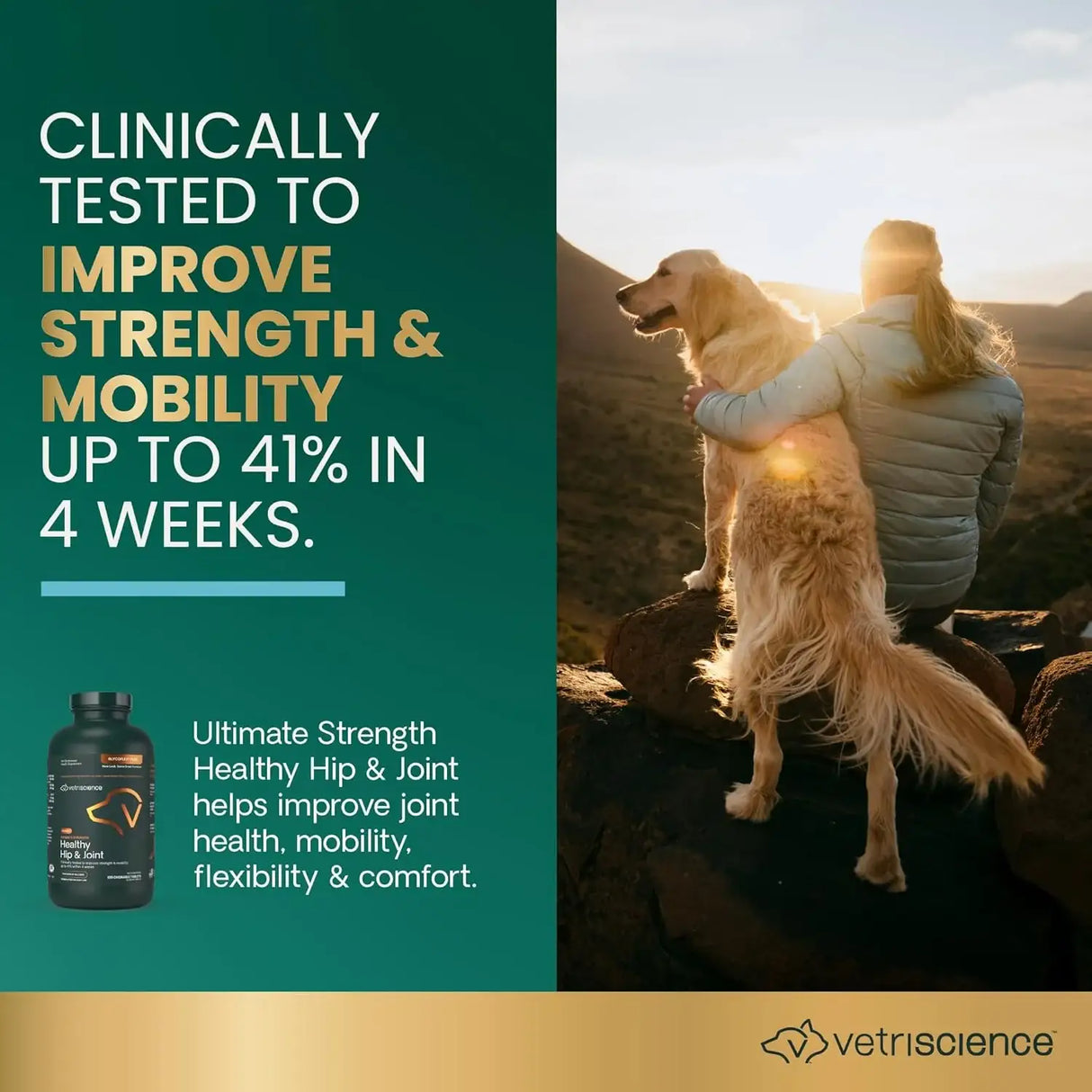 VETRISCIENCE - VetriScience Ultimate Strength Healthy Hip & Joint Tablets 120 Tabletas Masticables - The Red Vitamin MX - Cuidado De Cadera Y Articulaciones Para Perros - {{ shop.shopifyCountryName }}