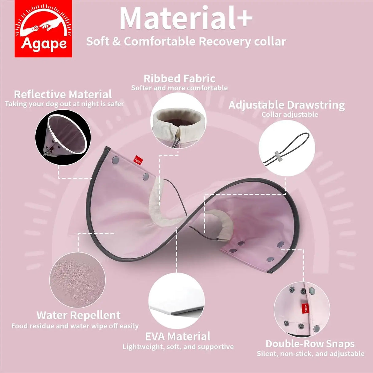 AGAPE - Agape Soft Cone for Cats & Dogs PINK SMALL - The Red Vitamin MX - Collares y Conos De Recuperación Para Perros - {{ shop.shopifyCountryName }}