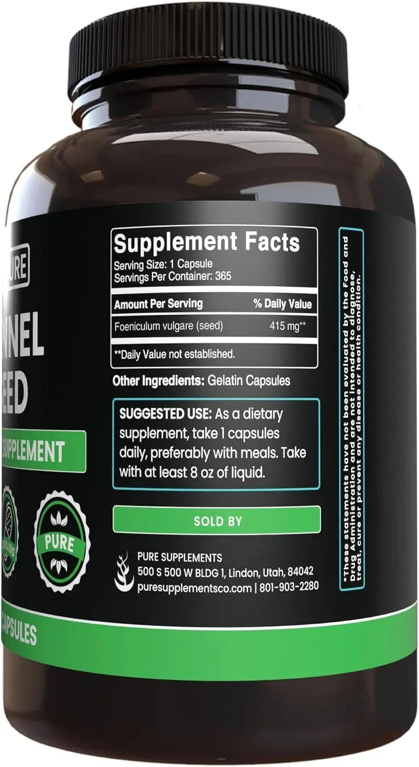 PURE ORIGINAL INGREDIENTS - Pure Original Ingredients Fennel Seed 365 Capsulas - The Red Vitamin MX - Suplementos Alimenticios - {{ shop.shopifyCountryName }}