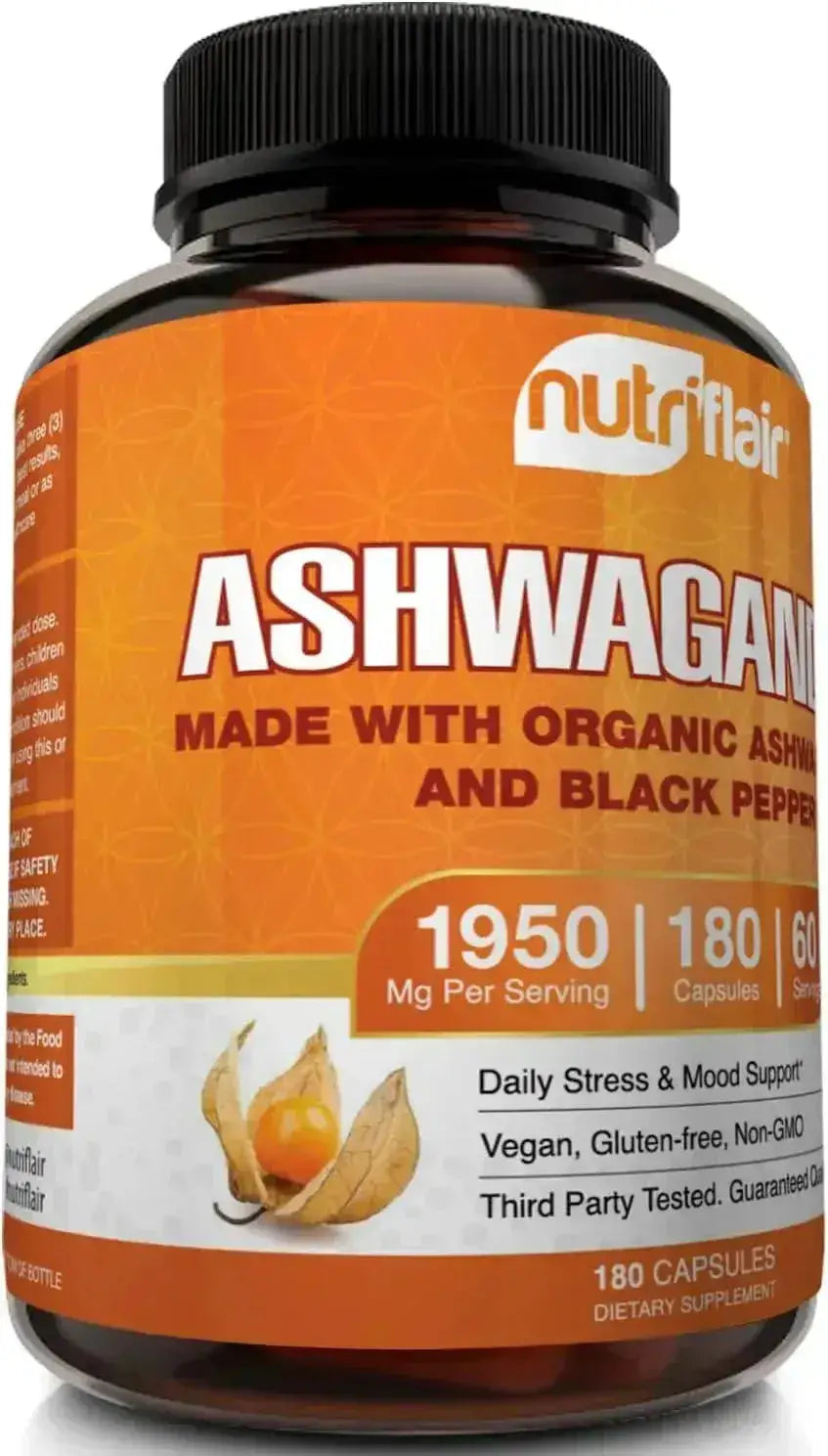 NUTRIFLAIR - NutriFlair Ashwagandha 1950Mg. 180 Capsulas - The Red Vitamin MX - Suplementos Alimenticios - {{ shop.shopifyCountryName }}