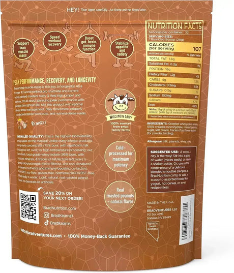 B.RAD - B.rad Grass Fed Whey Protein Isolate Powder with Creatine Peanut Butter 907Gr. - The Red Vitamin MX - Suplementos Alimenticios - {{ shop.shopifyCountryName }}