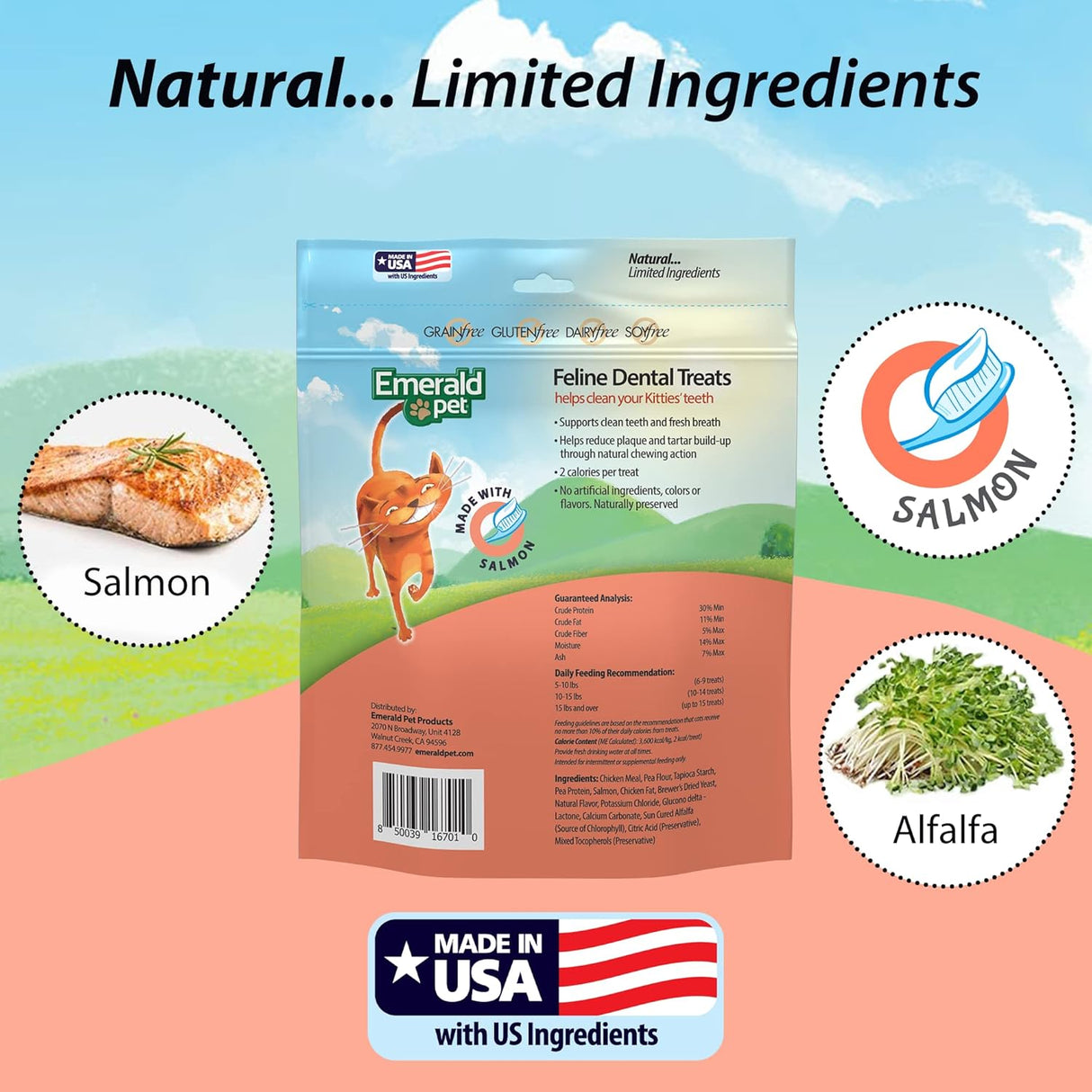 Emerald Pet Feline Dental Treats Salmon 907Gr.