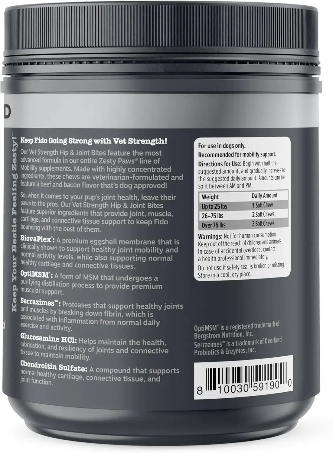 ZESTY PAWS - Zesty Paws Vet Strength Mobility Bites Beef & Bacon Flavor 90 Masticables - The Red Vitamin MX - Cuidado De Cadera Y Articulaciones Para Perros - {{ shop.shopifyCountryName }}