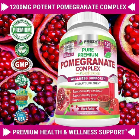 FRESH HEALTHCARE - FRESH HEALTHCARE Premium Pomegranate 1200Mg. 120 Capsulas - The Red Vitamin MX - Suplementos Alimenticios - {{ shop.shopifyCountryName }}