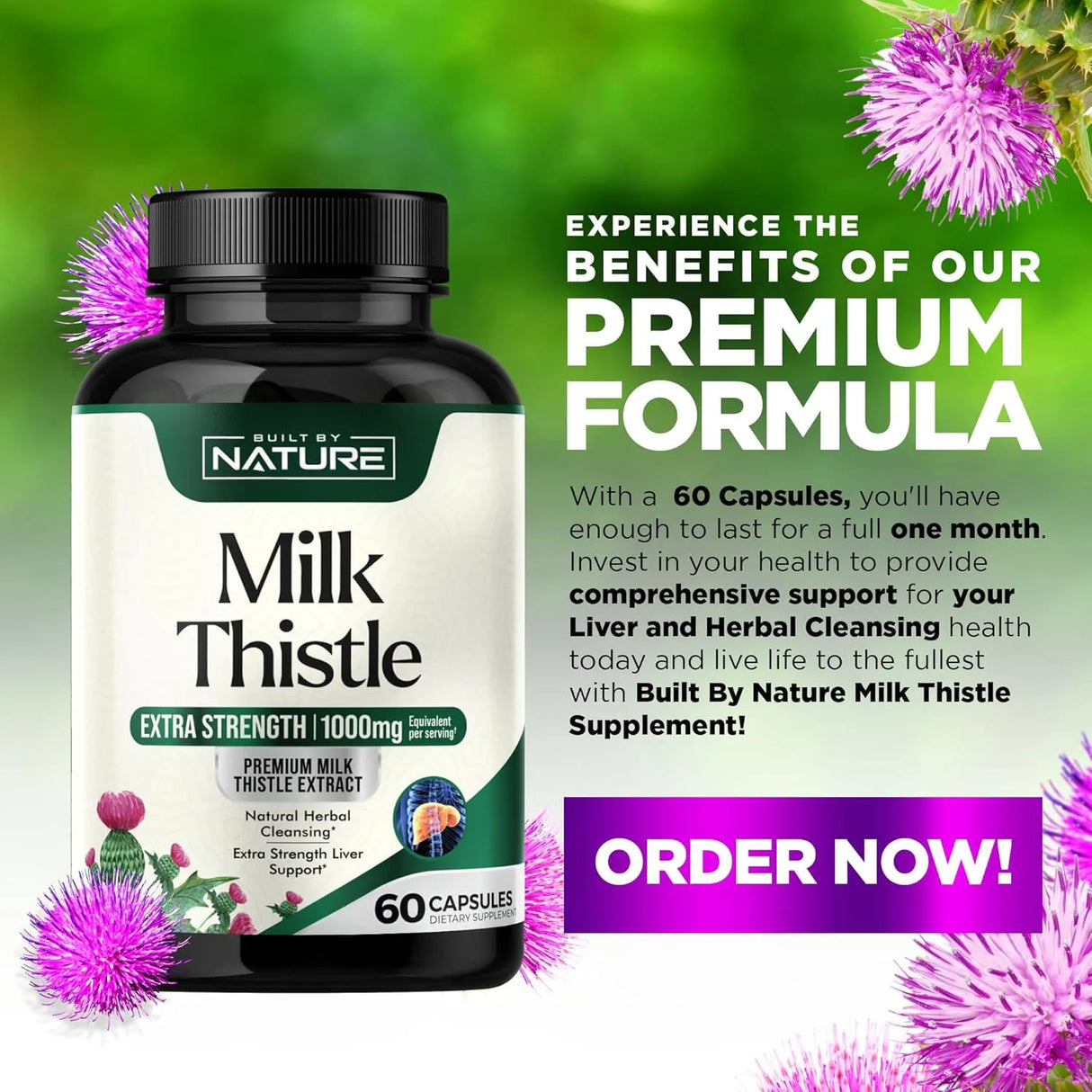 BUILT BY NATURE - Built by Nature Milk Thistle 1000Mg. 60 Capsulas - The Red Vitamin MX - Suplementos Alimenticios - {{ shop.shopifyCountryName }}