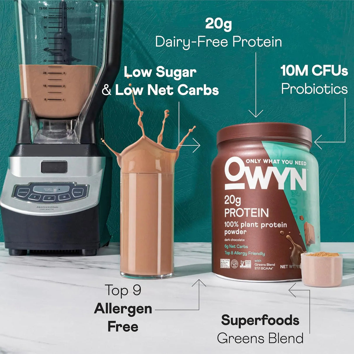 OWYN - OWYN Only What You Need Plant-Based Protein Powder 20g Dark Chocolate 494Gr. - The Red Vitamin MX - Suplementos Alimenticios - {{ shop.shopifyCountryName }}