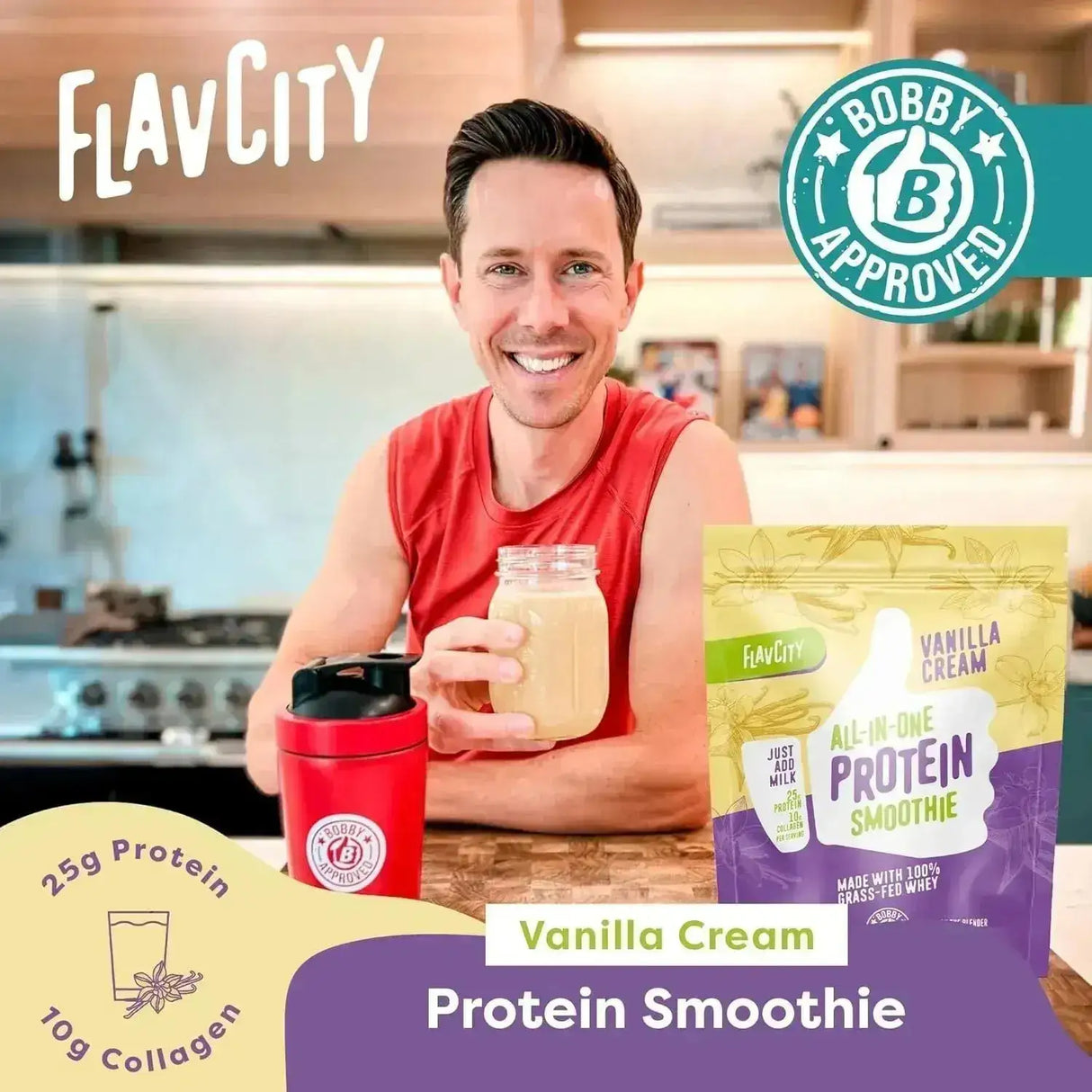 FLAVCITY - FlavCity Protein Powder Smoothie Grass-Fed Vanilla 846Gr. - The Red Vitamin MX - Suplementos Alimenticios - {{ shop.shopifyCountryName }}