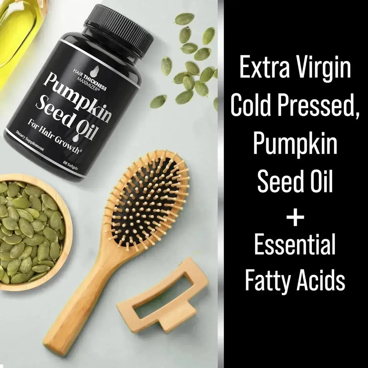HAIR THICKNESS MAXIMIZER - Hair Thickness Maximizer Extra Virgin Cold Pressed Pumpkin Seed Oil 60 Capsulas Blandas - The Red Vitamin MX - Suplementos Alimenticios - {{ shop.shopifyCountryName }}
