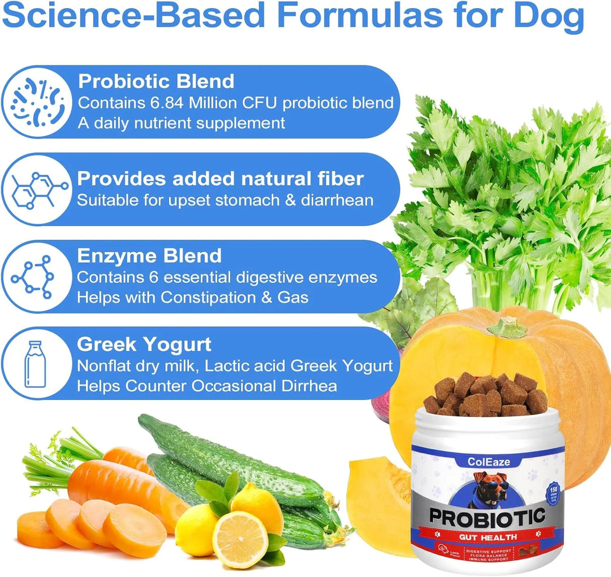 COLEAZE - ColEaze Probiotics for Dogs 150 Masticables - The Red Vitamin MX - Probióticos Para Perros - {{ shop.shopifyCountryName }}