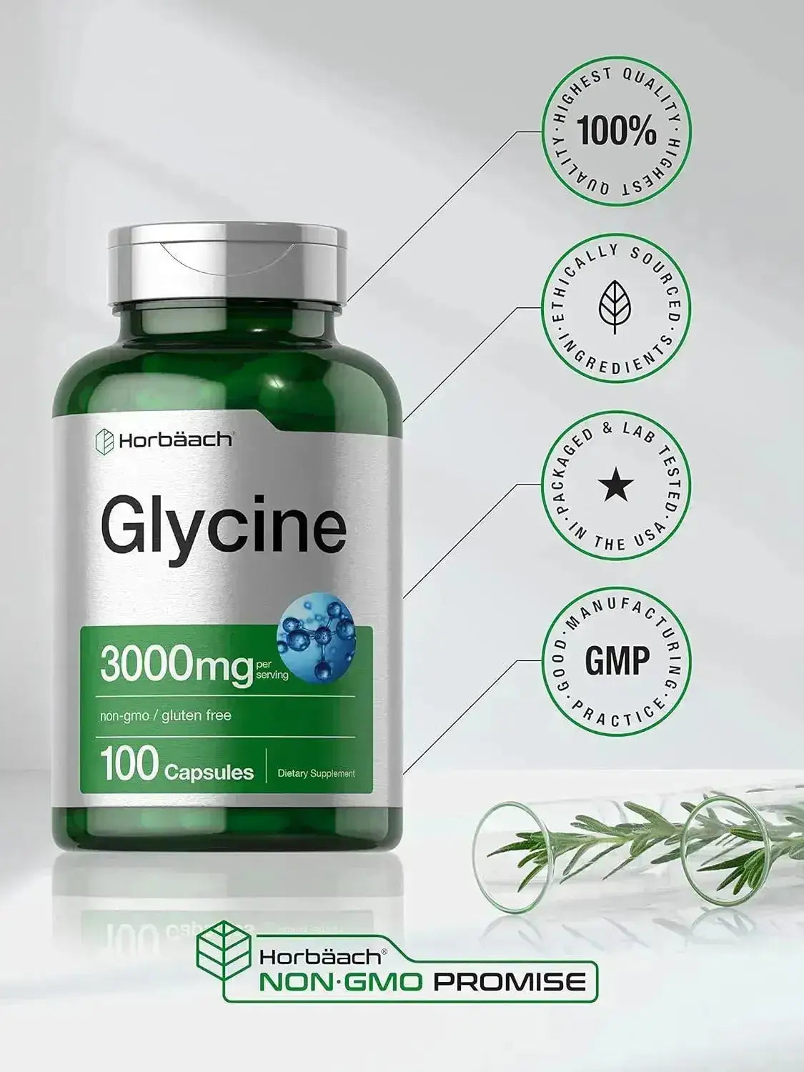 HORBAACH - Horbaach Glycine 3000Mg. 100 Capsulas - The Red Vitamin MX - Suplementos Alimenticios - {{ shop.shopifyCountryName }}