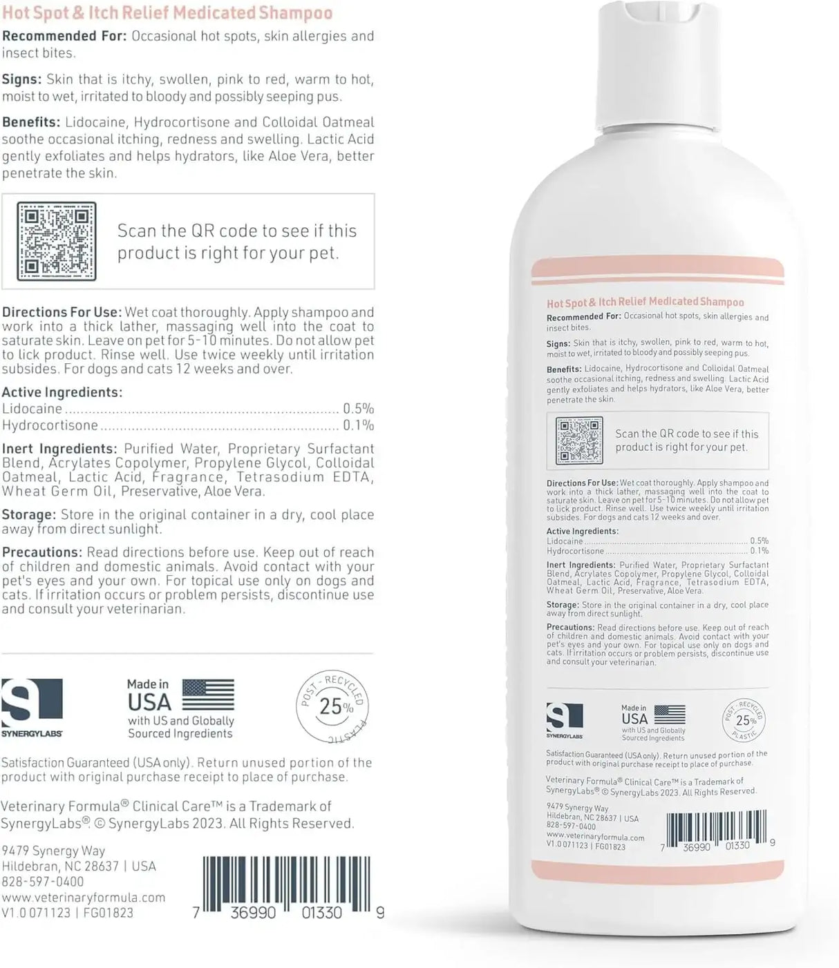 VETERINARY FORMULA - Veterinary Formula Clinical Care Hot Spot & Itch Relief Medicated Shampoo for Dogs and Cats 16 Fl.Oz. 2 Pack - The Red Vitamin MX - Remedios Para La Picazón De Perros - {{ shop.shopifyCountryName }}