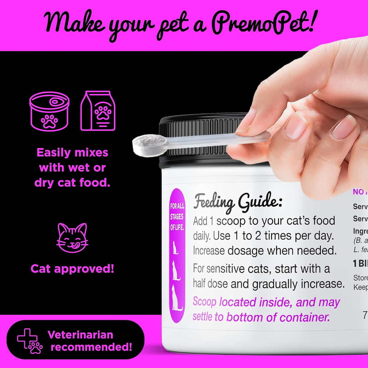 Premo Pet PROBIOTIC for Cats 120 Servicios 44Gr.