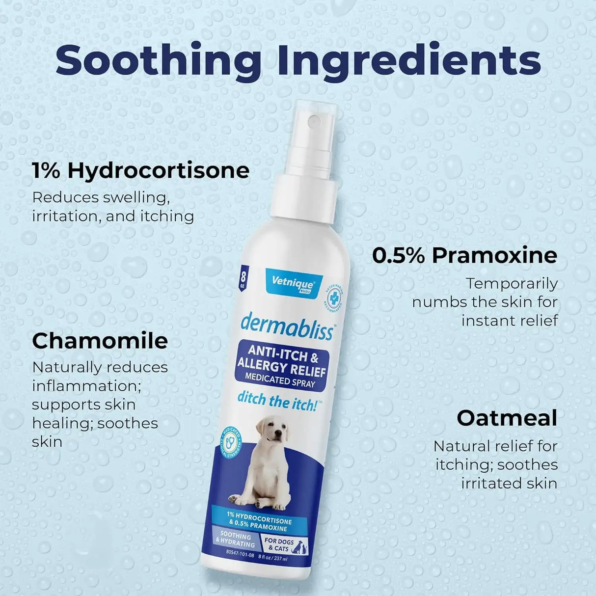 VETNIQUE - Vetnique Dermabliss Anti Itch Spray for Dogs & Cats 8 Fl.Oz. - The Red Vitamin MX - Remedios Para La Picazón De Perros - {{ shop.shopifyCountryName }}
