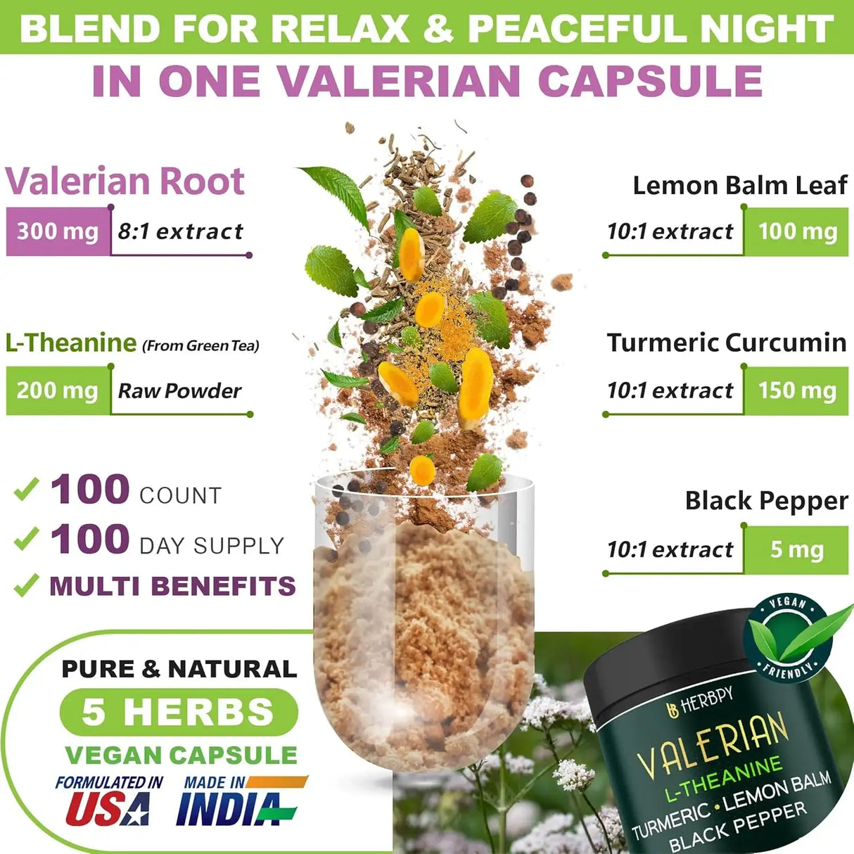 HERBPY - Herbpy 5in1 Valerian Root 100 Capsulas - The Red Vitamin MX - Suplementos Alimenticios - {{ shop.shopifyCountryName }}