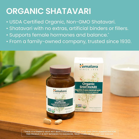 HIMALAYA - Himalaya Organic Shatavari 60 Tabletas 2 Pack - The Red Vitamin MX - Suplementos Alimenticios - {{ shop.shopifyCountryName }}