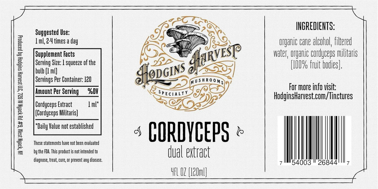 HODGINS HARVEST - Hodgins Harvest Organic Cordyceps Tincture 4 Fl.Oz. - The Red Vitamin MX - Suplementos Alimenticios - {{ shop.shopifyCountryName }}