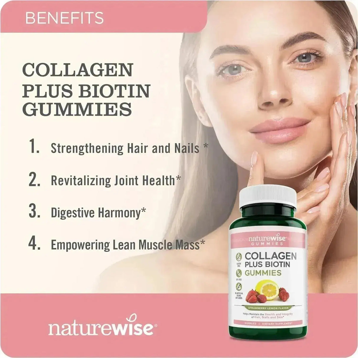 NATUREWISE - NatureWise Collagen Gummies Strawberry Lemon Flavor 180 Gomitas - The Red Vitamin MX - Suplementos Alimenticios - {{ shop.shopifyCountryName }}