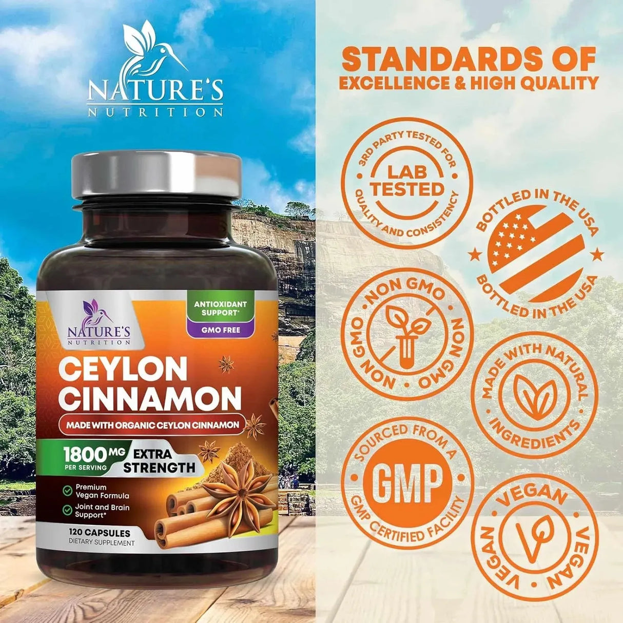 NATURE'S NUTRITION - Nature's Nutrition Pure Cinnamon 1800Mg. 120 Capsulas - The Red Vitamin MX - Suplementos Alimenticios - {{ shop.shopifyCountryName }}