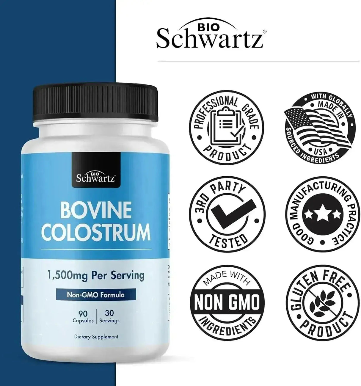 BIO SCHWARTZ - BioSchwartz Colostrum 1500Mg. 90 Capsulas - The Red Vitamin MX - Suplementos Alimenticios - {{ shop.shopifyCountryName }}