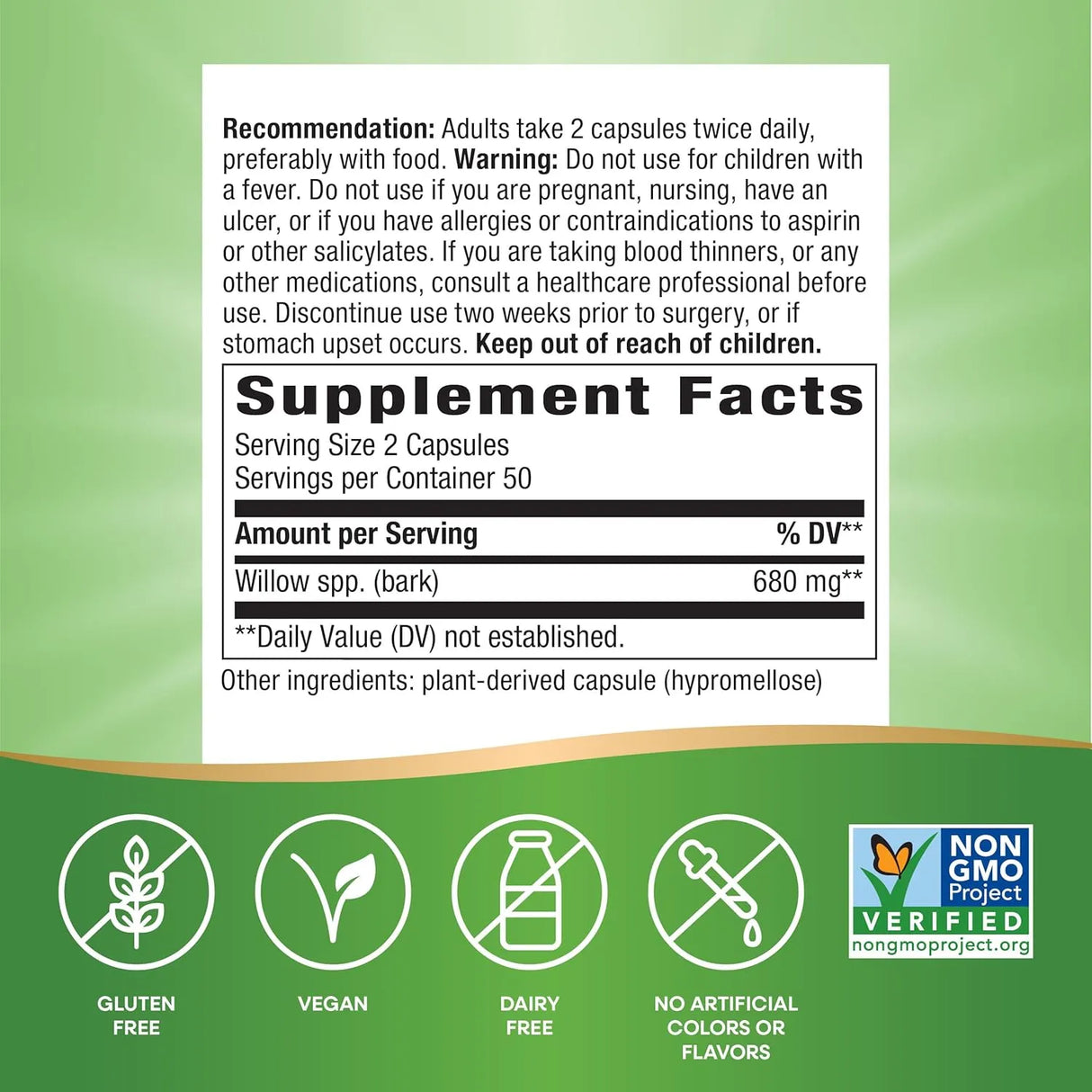 NATURE'S WAY - Nature's Way Willow Bark 100 Capsulas - The Red Vitamin MX - Suplementos Alimenticios - {{ shop.shopifyCountryName }}