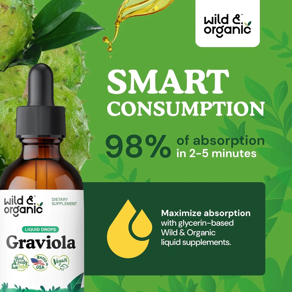 WILD & ORGANIC - Wild & Organic Soursop Graviola Liquid Drops 2 Fl.Oz. - The Red Vitamin MX - Suplementos Alimenticios - {{ shop.shopifyCountryName }}