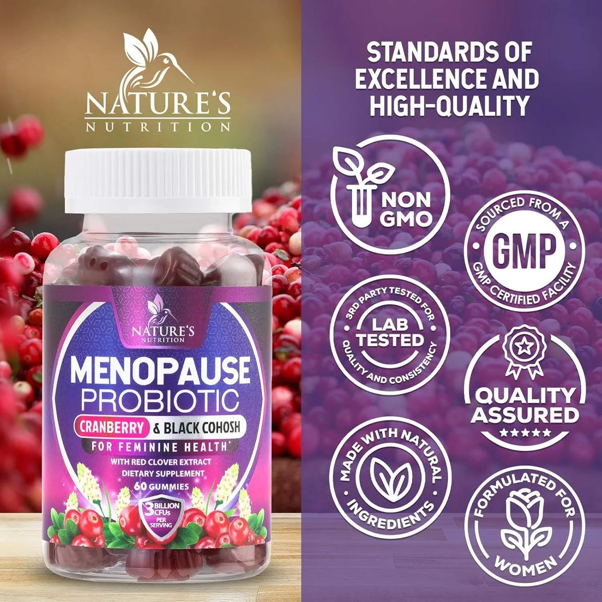 NATURE'S NUTRITION - Nature's Nutrition Menopause Probiotic 60 Gomitas - The Red Vitamin MX - Suplementos Alimenticios - {{ shop.shopifyCountryName }}