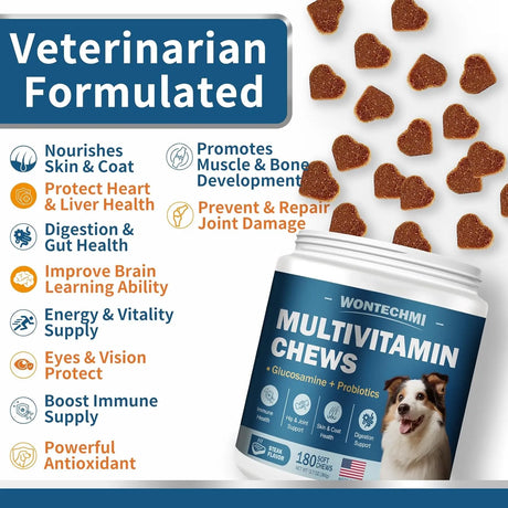 WONTECHMI - WONTECHMI Dog Multivitamin 180 Masticables - The Red Vitamin MX - Multivitamínicos Para Perros - {{ shop.shopifyCountryName }}