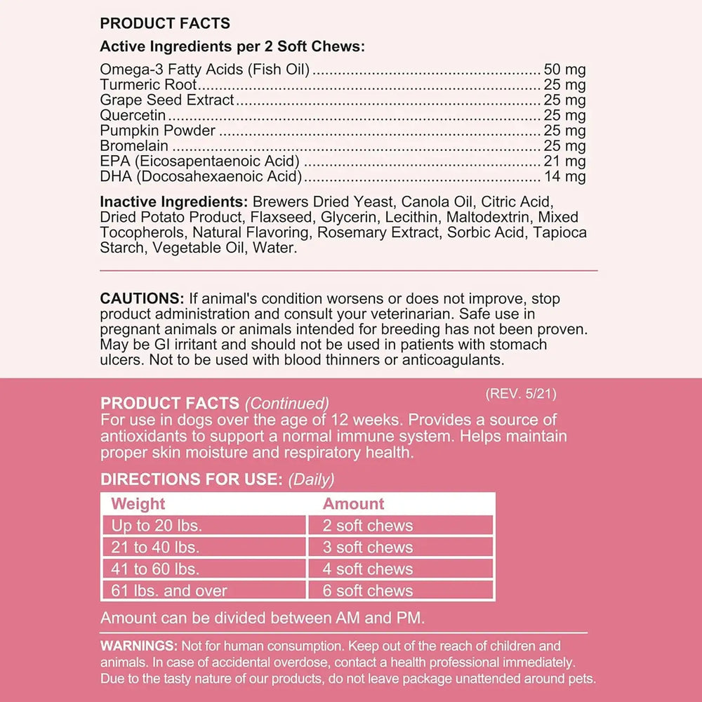 CHEW + HEAL - Chew + Heal Labs Dog Allergy Chews 90 Masticables - The Red Vitamin MX - Remedios Para La Picazón De Perros - {{ shop.shopifyCountryName }}