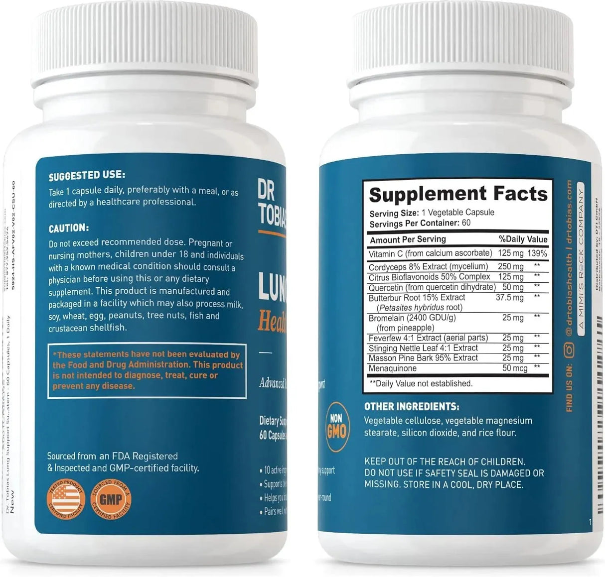 DR TOBIAS - Dr. Tobias Lung Health 60 Capsulas - The Red Vitamin MX - Suplementos Alimenticios - {{ shop.shopifyCountryName }}