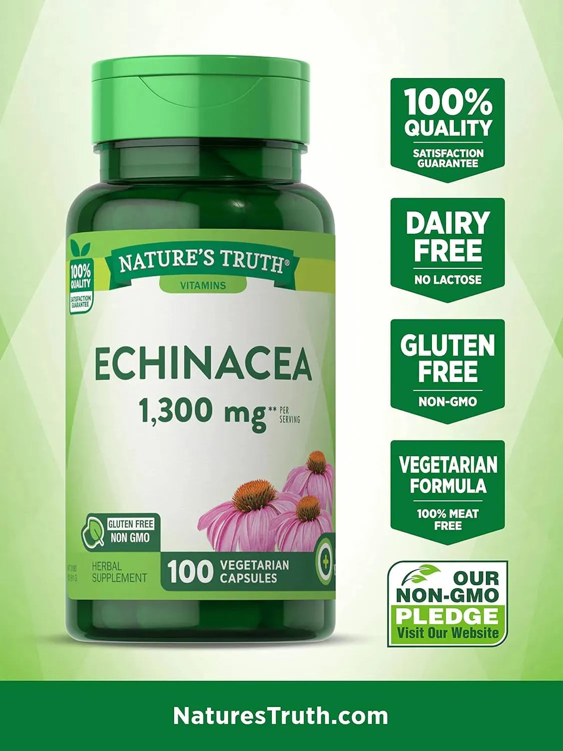 NATURE'S TRUTH - Nature's Truth Echinacea Extract 1300Mg. 100 Capsulas - The Red Vitamin MX - Suplementos Alimenticios - {{ shop.shopifyCountryName }}