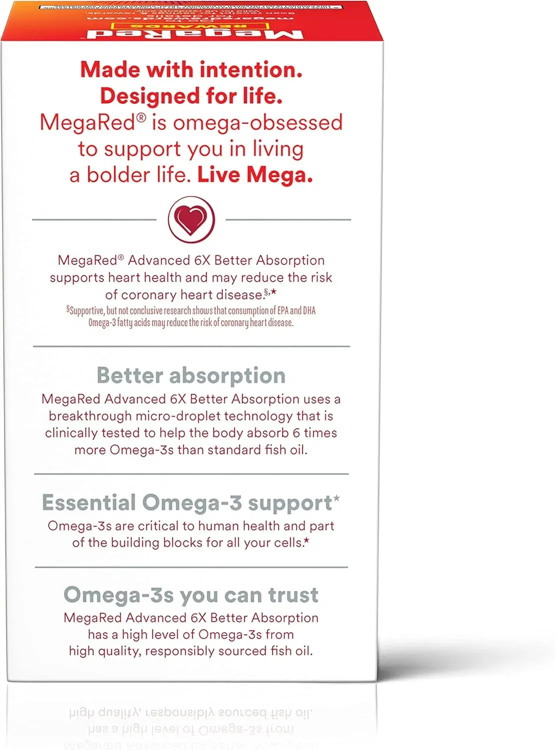 MEGARED - MegaRed Omega 3 Fish Oil 800Mg. 80 Capsulas Blandas - The Red Vitamin MX - Suplementos Alimenticios - {{ shop.shopifyCountryName }}