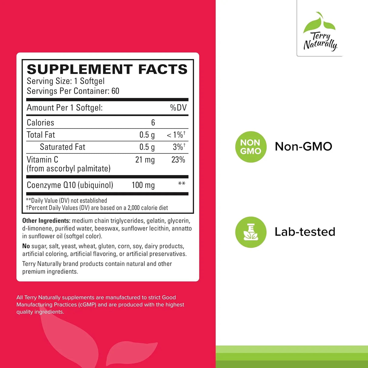 TERRY NATURALLY - Terry Naturally CoQ10 BioActive Ubiquinol 100Mg. 60 Capsulas Blandas - The Red Vitamin MX - Suplementos Alimenticios - {{ shop.shopifyCountryName }}