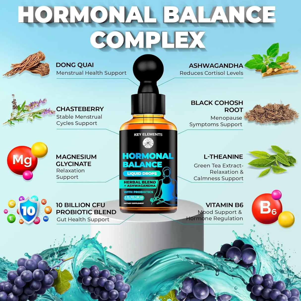 KEY ELEMENTS - KEY ELEMENTS Liquid Hormone Balance 60Ml. - The Red Vitamin MX - Suplementos Alimenticios - {{ shop.shopifyCountryName }}
