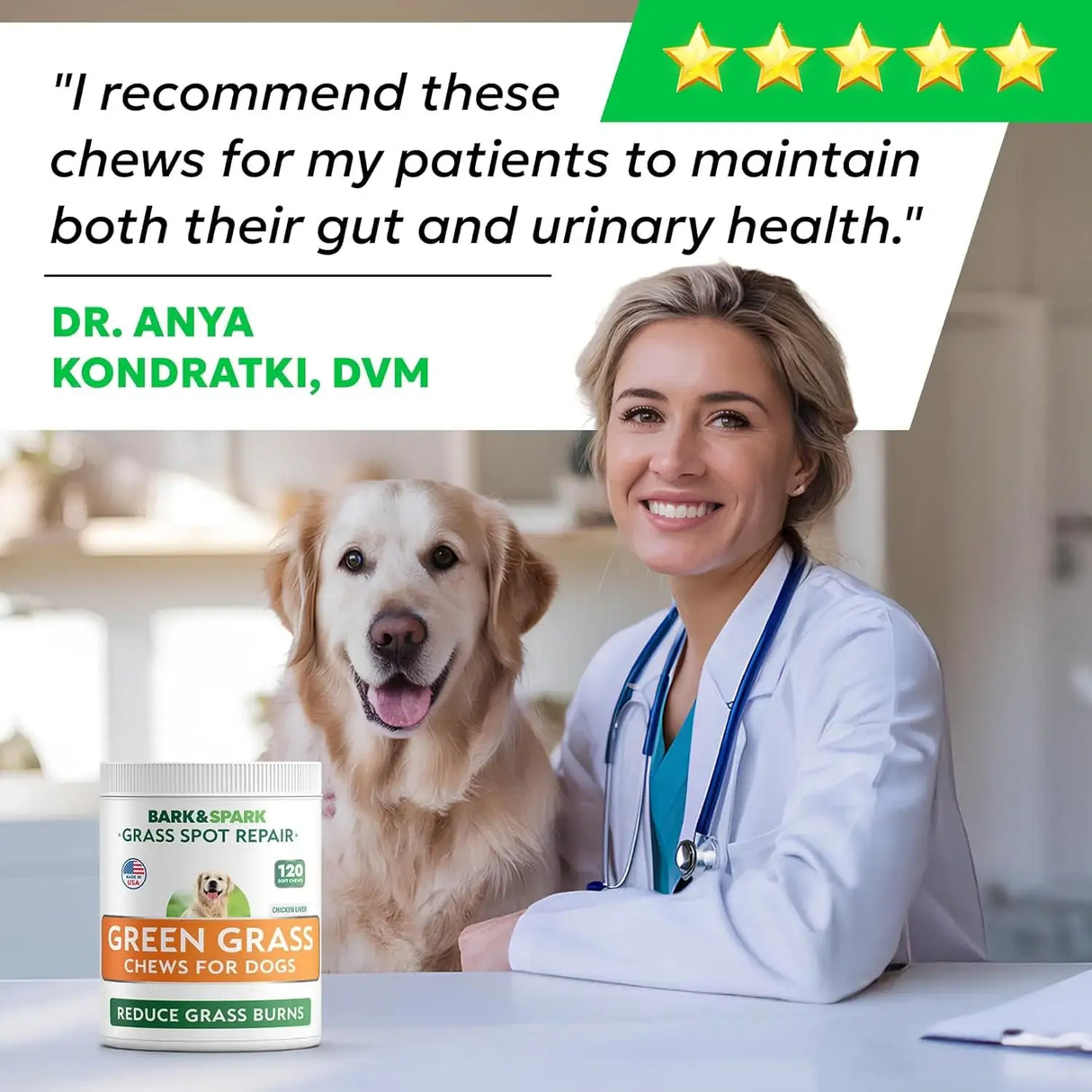 BARK&SPARK - BARK&SPARK Green Grass Chews 120 Masticables - The Red Vitamin MX - Salud De Tracto Urinario Para Perros - {{ shop.shopifyCountryName }}