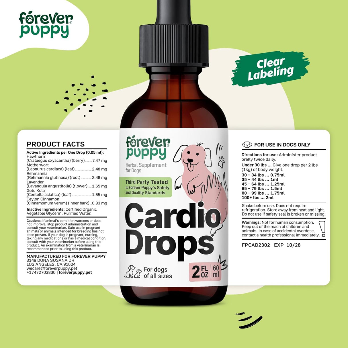 Forever Puppy Cardio Drops for Dogs 2 Fl.Oz.