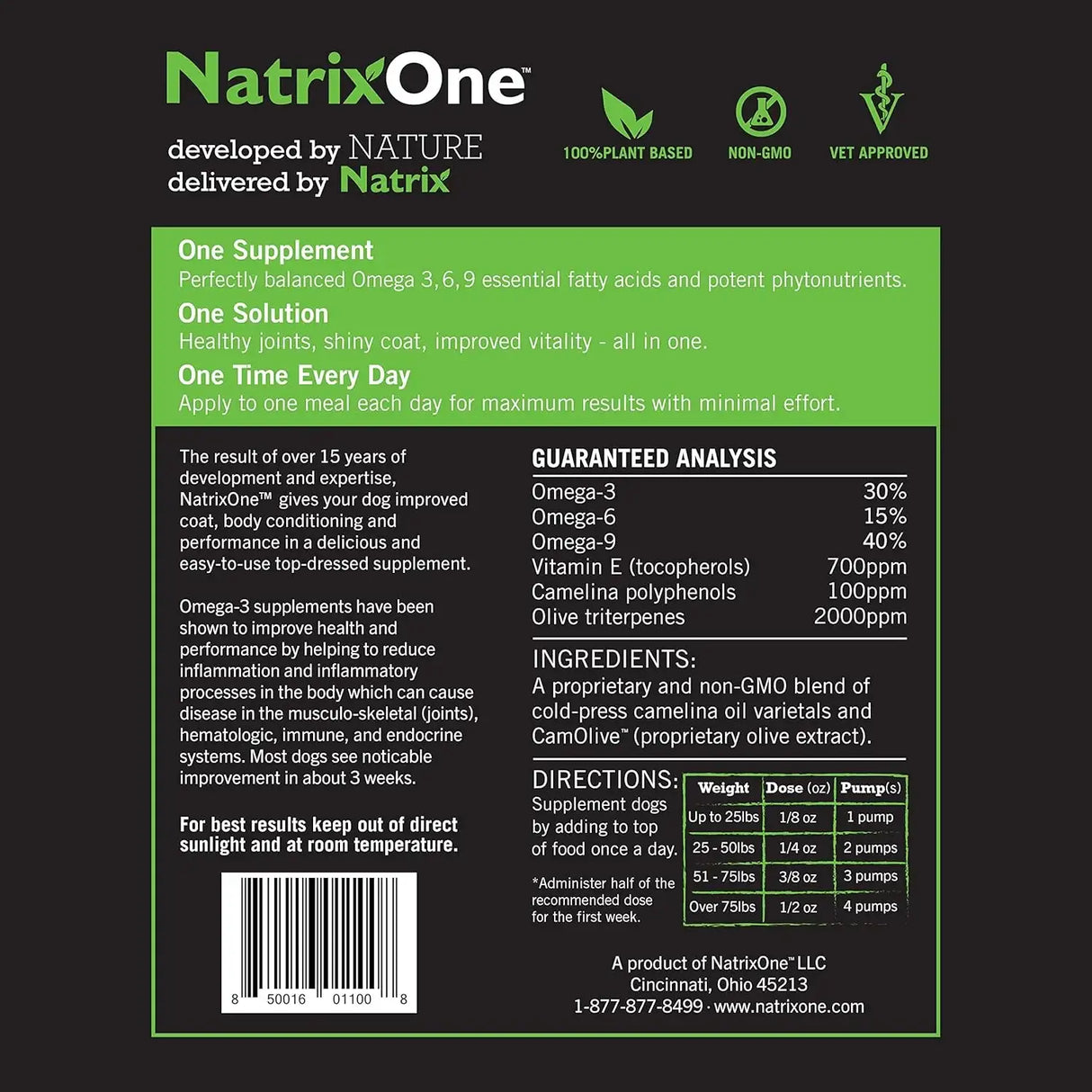 NATRIXONE - NatrixOne Omega 3 for Dogs 16 Fl.Oz. - The Red Vitamin MX - Aceite De Pescado Para Perros - {{ shop.shopifyCountryName }}