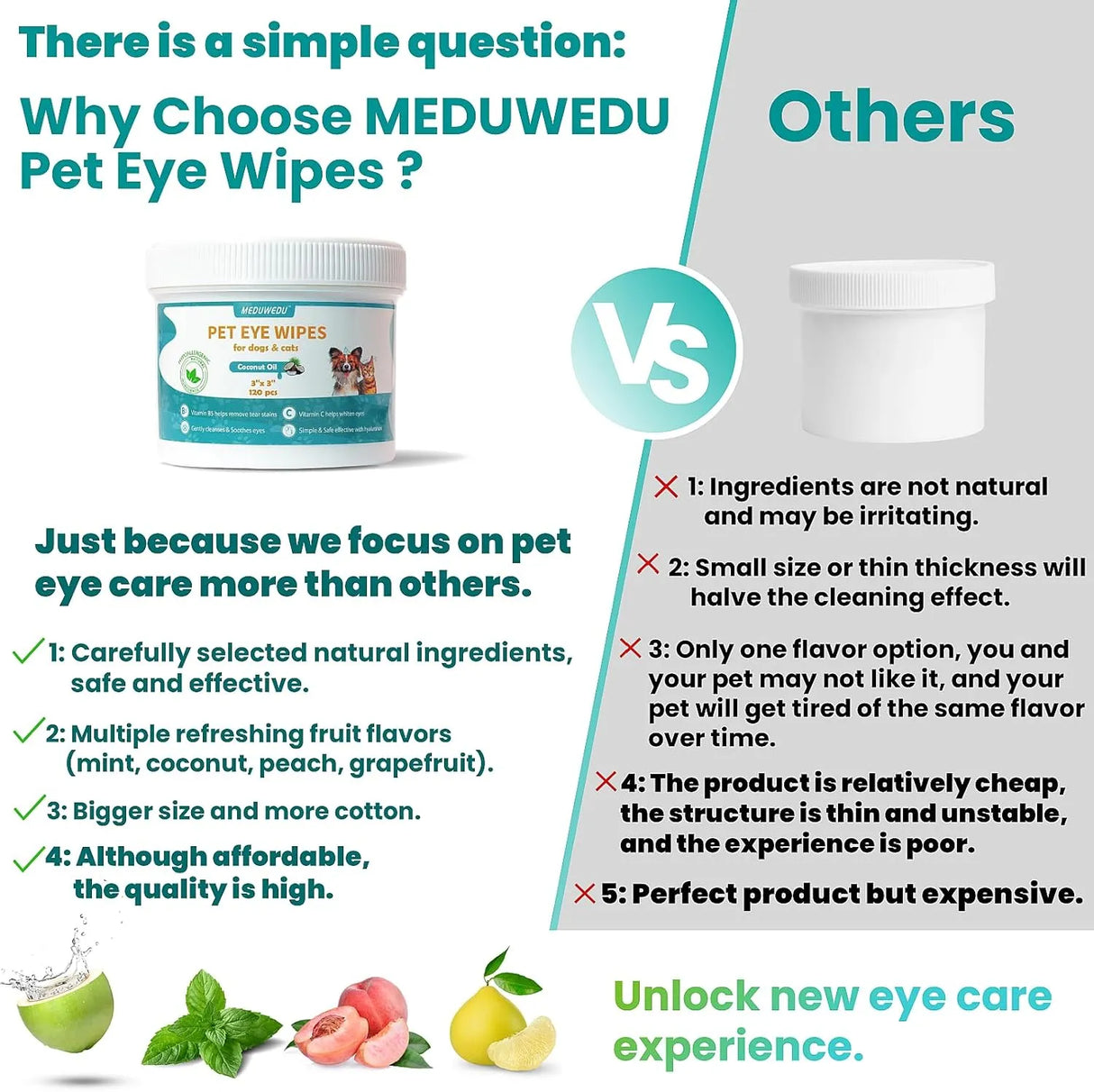 MEDUWEDU - MEDUWEDU Eyes Wipes for Dogs & Cats Mint Scent 120 Toallitas - The Red Vitamin MX - Cuidado De Los Ojos De Los Perros - {{ shop.shopifyCountryName }}