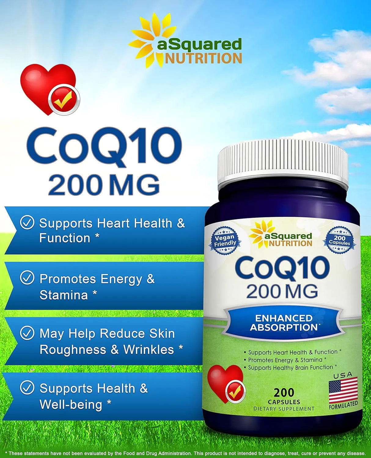 ASQUARED NUTRITION - aSquared Nutrition CoQ10 200Mg. 200 Capsulas - The Red Vitamin MX - Suplementos Alimenticios - {{ shop.shopifyCountryName }}
