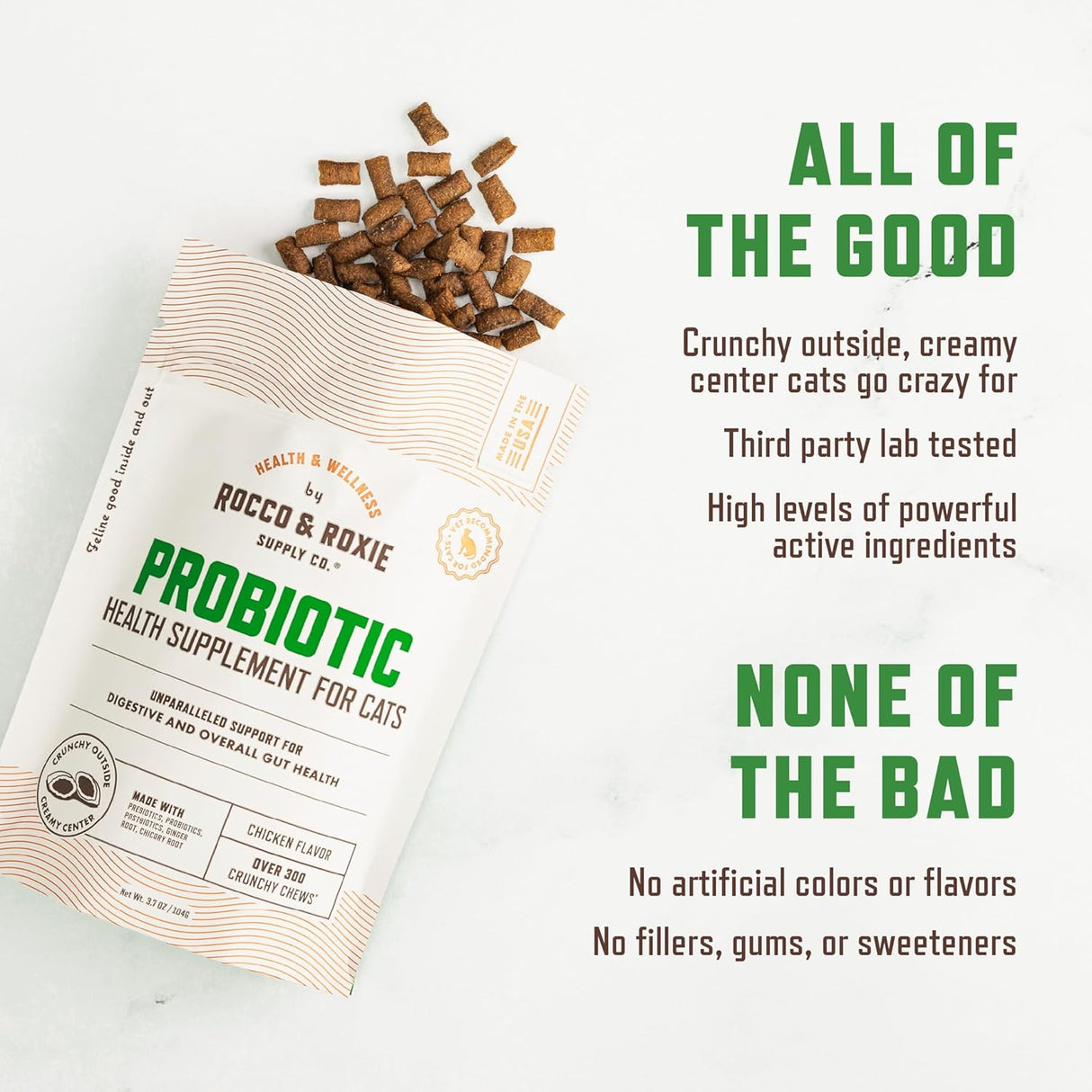 Rocco & Roxie Cat Probiotic Health Supplement for Cats 104Gr.